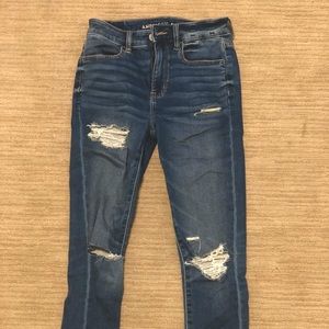 dark blue stretchy jeans
